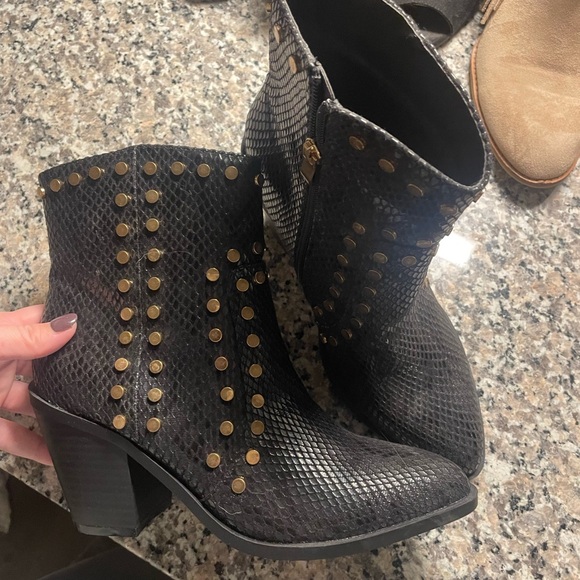 Studded Black Ankle Boots - Picture 1 of 1